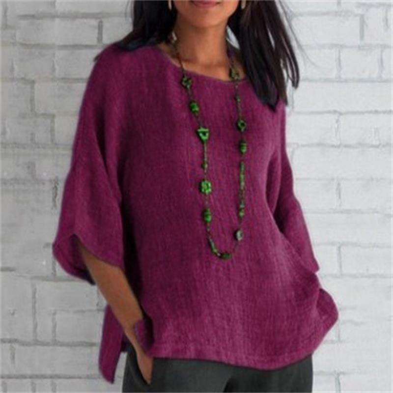 🌈Spring 2023 fashion solid color cotton linen top🌸Buy 2 get 10% Off Auto & Free Shipping🌸