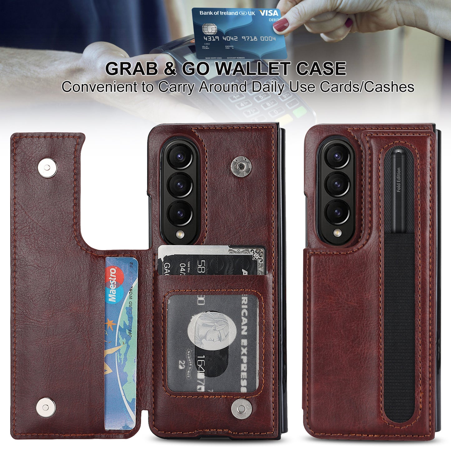 Luxurious Leather Cover With For Galaxy Z Fold 7/6/5/4