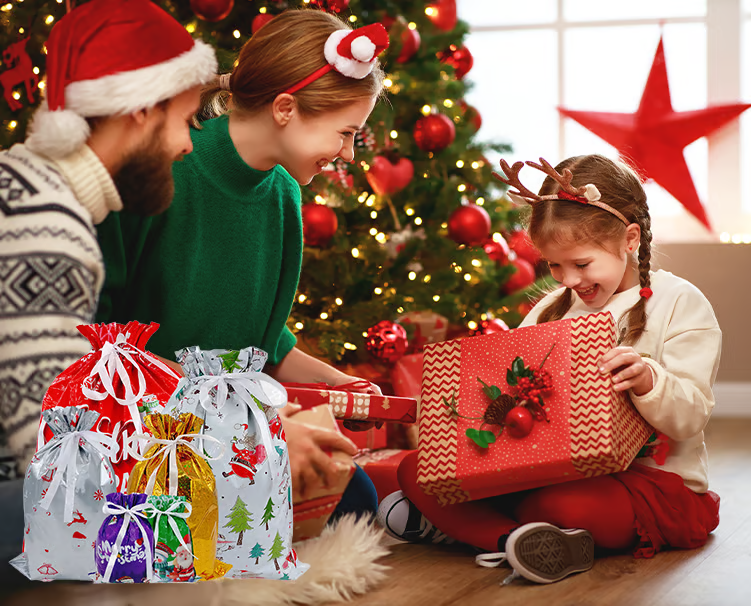 🎁MerryPouch Christmas Drawstring Gift Bags