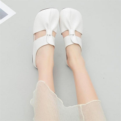 Plus-size Cut-Out Design Flat Mules