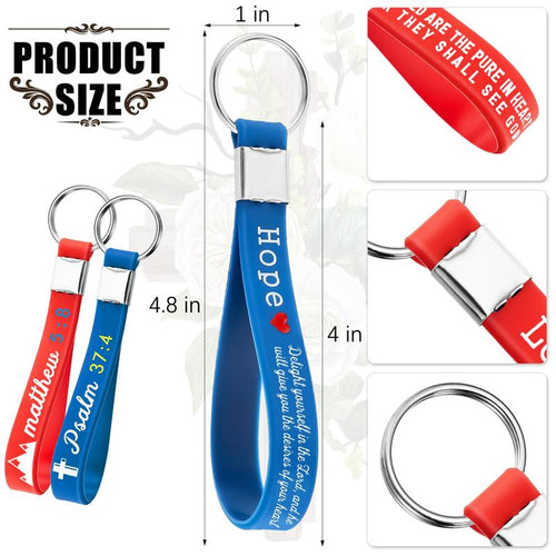 🔥LAST DAY 50% OFF - ✨24/36/100Pcs Bible Verse Keychain Christian Trendy Keychain Wristlet