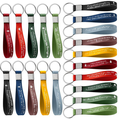 🔥LAST DAY 50% OFF - ✨24/36/100Pcs Bible Verse Keychain Christian Trendy Keychain Wristlet
