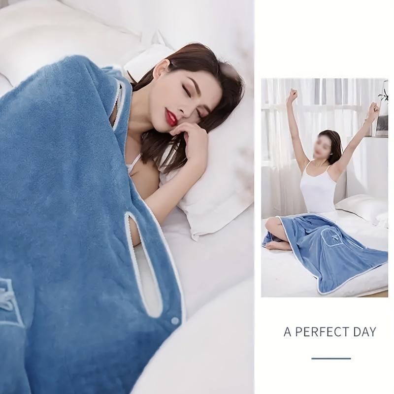 A Perfect Gift For Women Women's Solid Color Coral Fleece Bathrobe