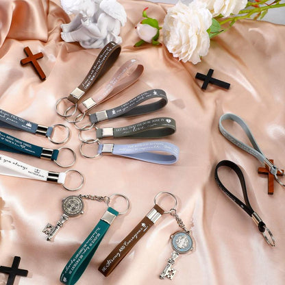 🔥LAST DAY 50% OFF - ✨24/36/100Pcs Bible Verse Keychain Christian Trendy Keychain Wristlet