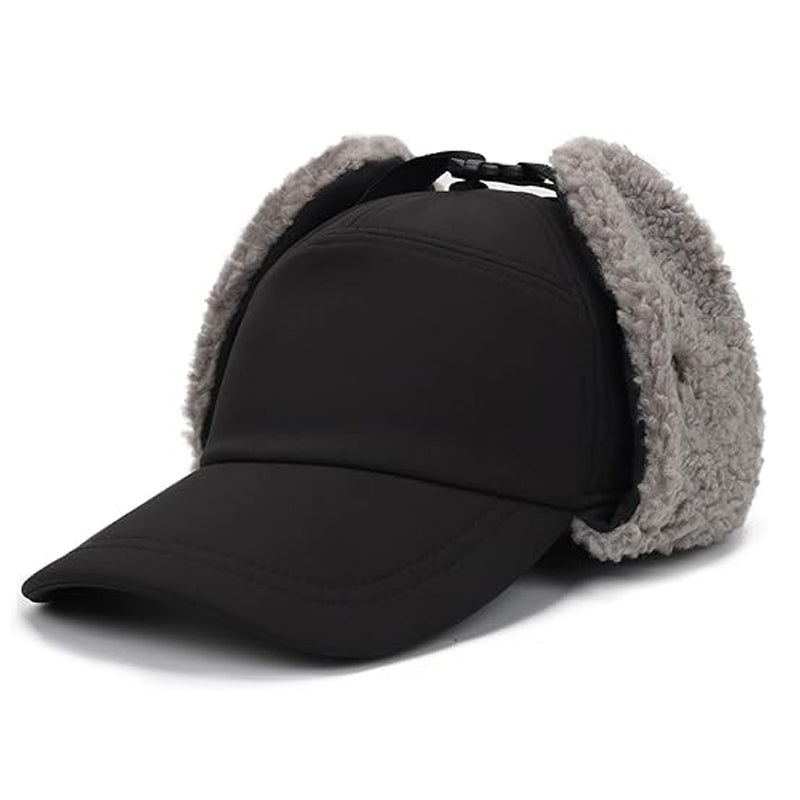 Trapper Hat for Men Women Waterproof Winter Warm Baseball Cap with Ear Flaps and Mask