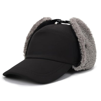 Trapper Hat for Men Women Waterproof Winter Warm Baseball Cap with Ear Flaps and Mask