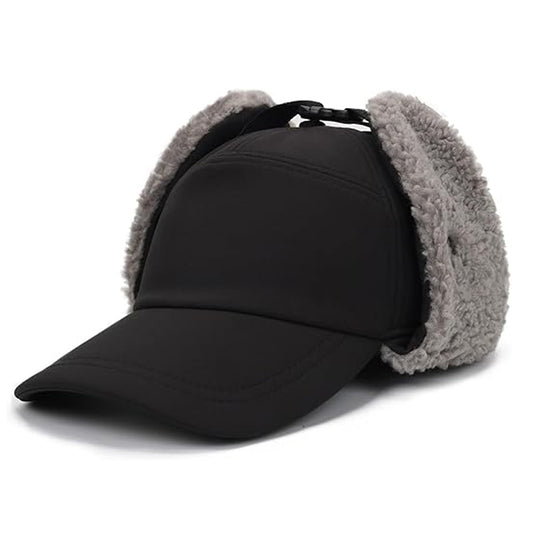 Trapper Hat for Men Women Waterproof Winter Warm Baseball Cap with Ear Flaps and Mask