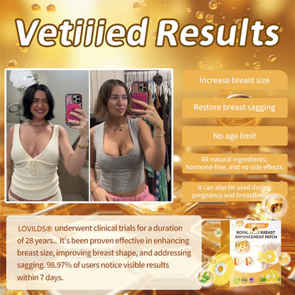 【Official Flagship Store】 LOVILDS® ❤️ 𝑹𝒐𝒚𝒂𝒍 𝑱𝒆𝒍𝒍𝒚 𝑩𝒓𝒆𝒂𝒔𝒕 𝑬𝒏𝒉𝒂𝒏𝒄𝒆𝒎𝒆𝒏𝒕 𝑷𝒂𝒕𝒄𝒉 Safe for use during breastfeeding-For concerns such as underdeveloped breasts, sagging, flatness, skin creases, and darkened nipples.