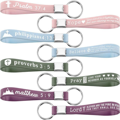 🔥LAST DAY 50% OFF - ✨24/36/100Pcs Bible Verse Keychain Christian Trendy Keychain Wristlet