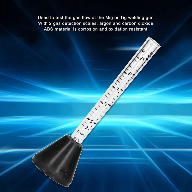 Exit Gas Shielded Welding Gun Gas Flow Meter Argon Carbon Dioxide Double Scale 25L/min