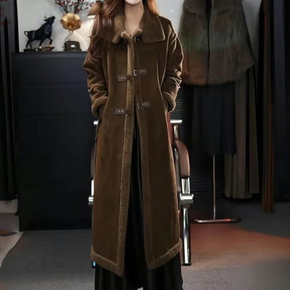 Winter Specials Stylish Plush Lined Overcoat for Women