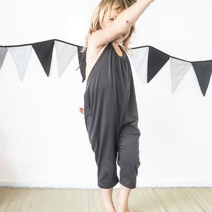 Girls' Soft Casual Backless Jumpsuit
