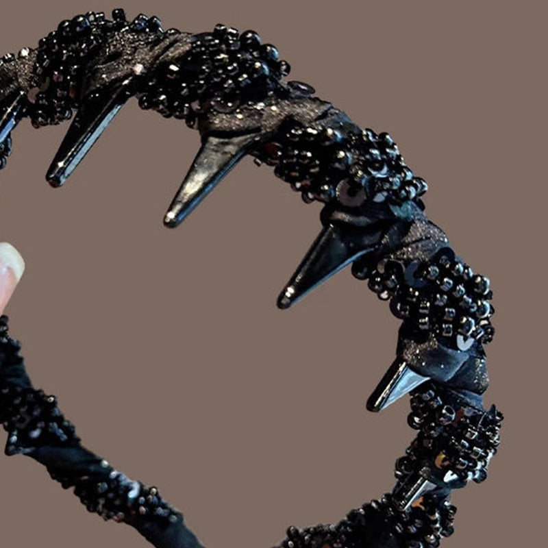 Pretty Black Beaded Everyday Headband